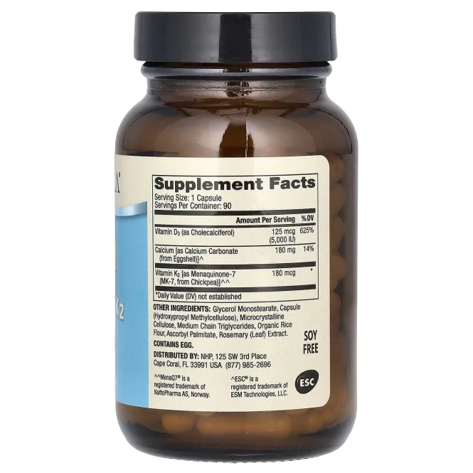 Dr. Mercola, кальций с витаминами D3 и К2, 90 капсул