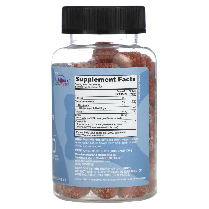 Sunergetic, Advanced Eye Gummies, манго, 60 жевательных таблеток