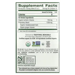 Traditional Medicinals, органическая куркума и имбирь с лабазником, без кофеина, 16 чайных пакетиков в упаковке, 32 г (1,13 унции)