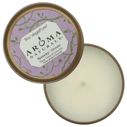 Aroma Naturals, Soy VegePure, свеча для поездок, спокойствие, иланг-иланг и лаванда, 2,8 унции (79,38 г)