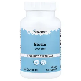 Vitacost, биотин, 5000 мкг, 300 капсул