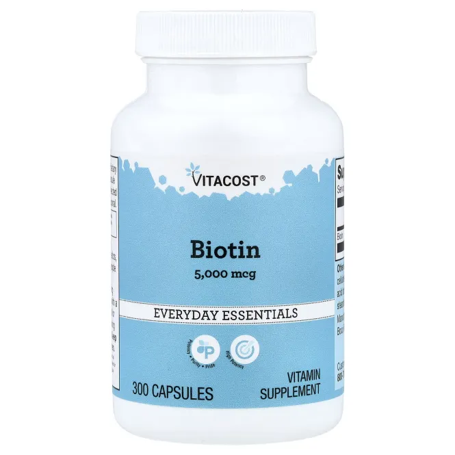 Vitacost, биотин, 5000 мкг, 300 капсул