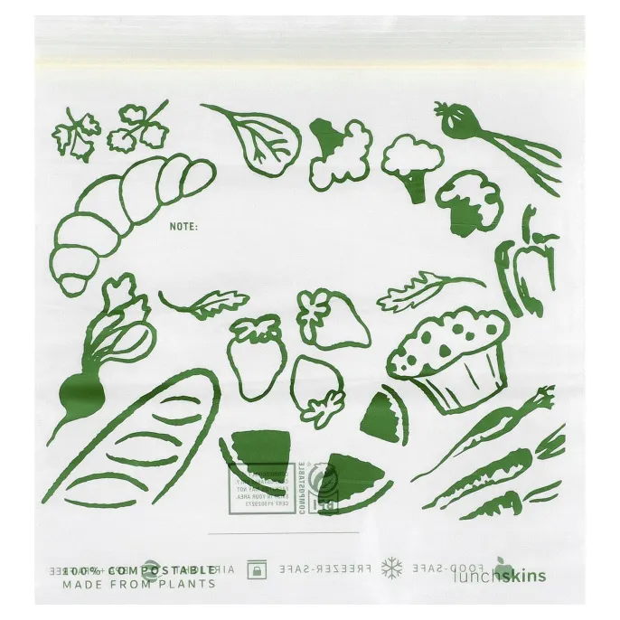 Lunchskins, биоразлагаемые пакеты для сэндвичей с застежкой, 50 шт.