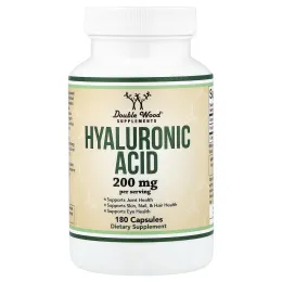 Double Wood Supplements, гиалуроновая кислота, 180 капсул (100 мг в 1 капсуле)