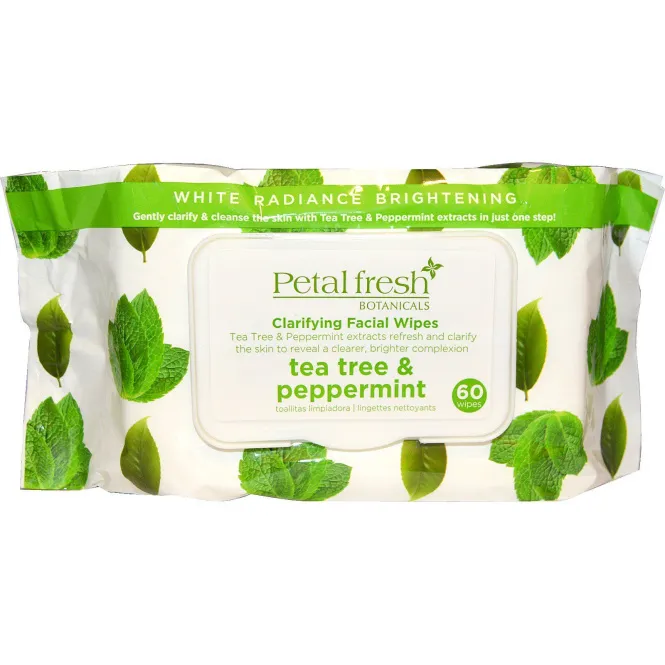 Petal Fresh, Clarifying Facial Wipes, Tea Tree & Peppermint, 60 Count