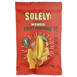 Solely, Organic Fruit Gummies, Mango, 5 Bags, 0.7 oz (20 g) Each