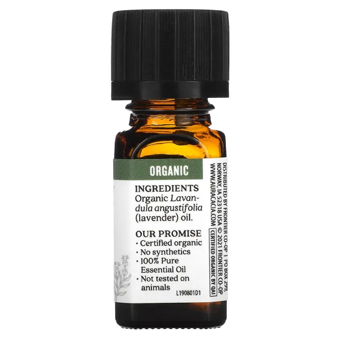 Aura Cacia, Чистое эфирное масло, органическая лаванда, 7,4 мл (0,25 жидк. унц.)