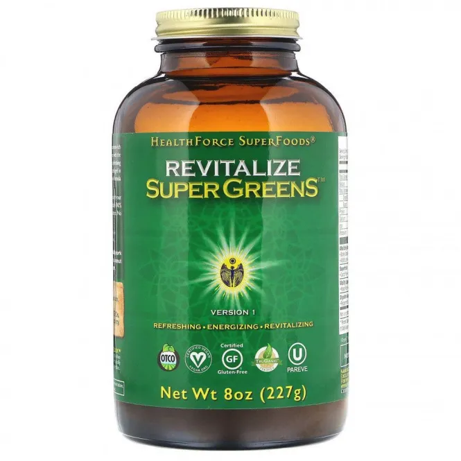 HealthForce Superfoods, Цельнопищевая добавка Revitalize Super Greens, 227 г