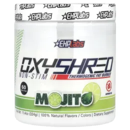 EHPlabs, OxyShred Non-Stim, термогенное средство для сжигания жира, мохито, 324 г (11,4 унции)