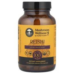 Herb Pharm, Mushroom Wellness ™, рейши, 90 вегетарианских капсул (333 мг на капсулу)