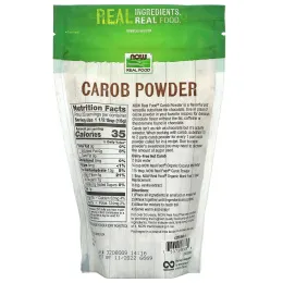 Now Foods, Real Food, Порошок из плодов рожкового дерева, 12 унций (340 г)