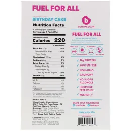 Buff Bake, Protein Crunchy Cookies with Peanut Spread, Birthday Cake, 8 Cookie Packs, 14.32 oz (408 g)