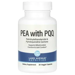 Lake Avenue Nutrition, PEA (пальмитоилэтаноламид) с PQQ, 30 растительных капсул