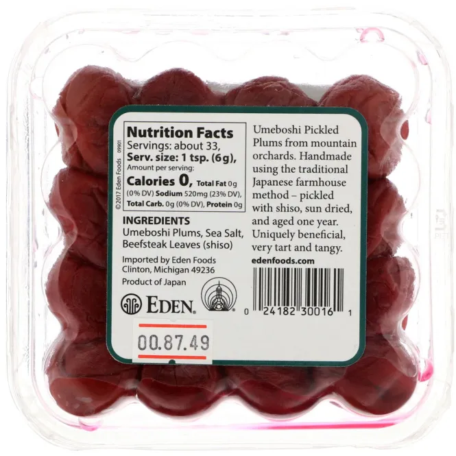Eden Foods, Умэбоси, маринованные сливы уме, 200 г