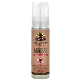Okay Pure Naturals, Black Jamaican Castor Oil®, мусс для укладки волос, гибкая фиксация, для сухих и поврежденных локонов, гибискус, 221 мл (7,5 унции)