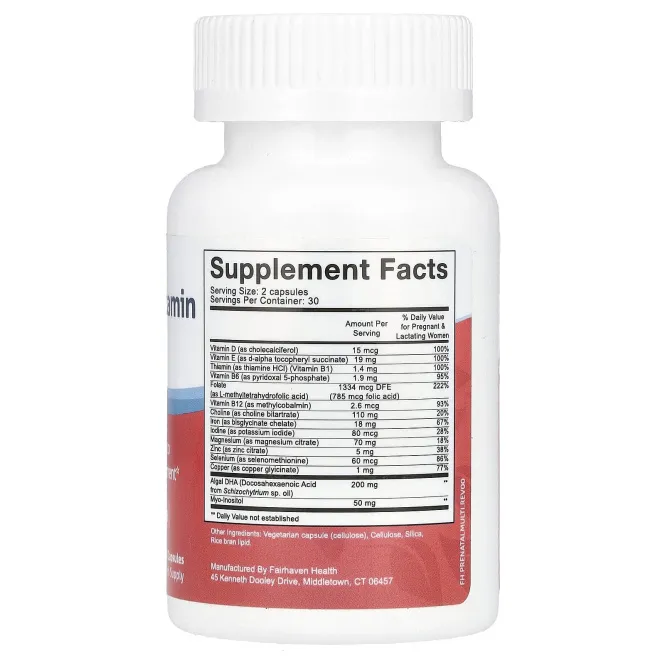 Fairhaven Health, Prenatal Multivitamin Essentials, натуральная мята, 60 капсул
