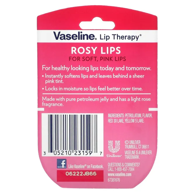 Vaseline, Бальзам для губ Lip Therapy, «Розовые губы», 7 г