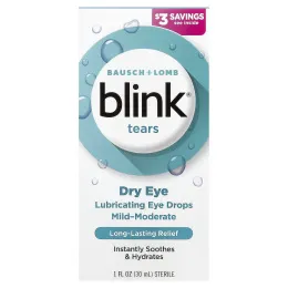 Baush+Lomb Blink, Слезы, сухость глаз, капли для глаз, 30 мл (1 жидк. унция)