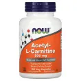 NOW Acetyl-L-Carnitine, Ацетил-L-карнитин 500 mg, 100 растительных капсул