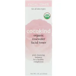 Cocokind, Органический тоник для лица с розовой водой, 4 унции (120 мл)