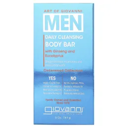 Giovanni, Art Of Giovanni, ежедневное очищающее мыло для мужчин с женьшенем и эвкалиптом, 141 г (5 унций)