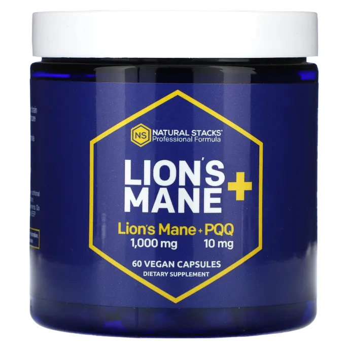 Natural Stacks, Lions Mane + PQQ`` 60 веганских капсул