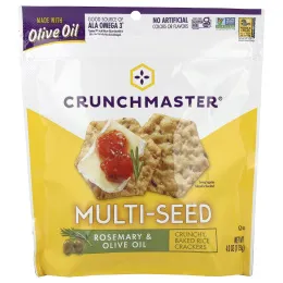 Crunchmaster, Multi-Seed, хрустящие, запеченные рисовые крекеры, розмарин и оливковое масло, 113 г (4 унции)
