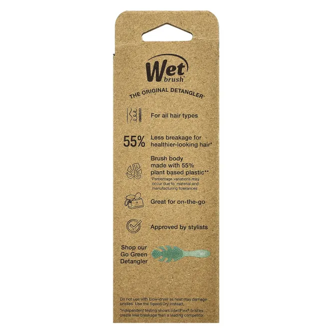 Wet Brush, Go Green, средство для расчесывания волос, зеленый`` 1 кисть