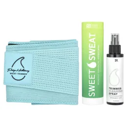 Sports Research, Sweet Sweat®, триммер для талии Paige Hathaway, размер XS / S, синий, комплект из 3 предметов