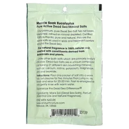 One with Nature, Dead Sea Spa, минералы, расслабление мышц, с запахом эвкалипта, 70 г