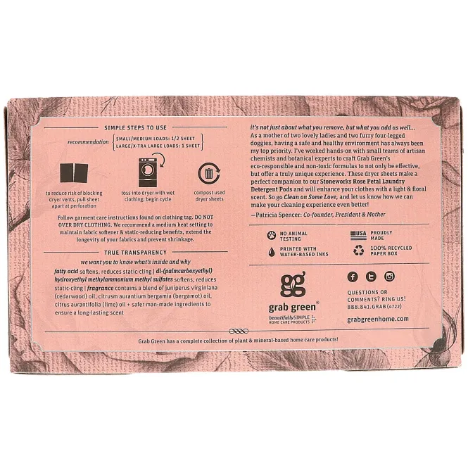 Grab Green, Stoneworks, листы для сушилки, розовые лепестки, 50 листов