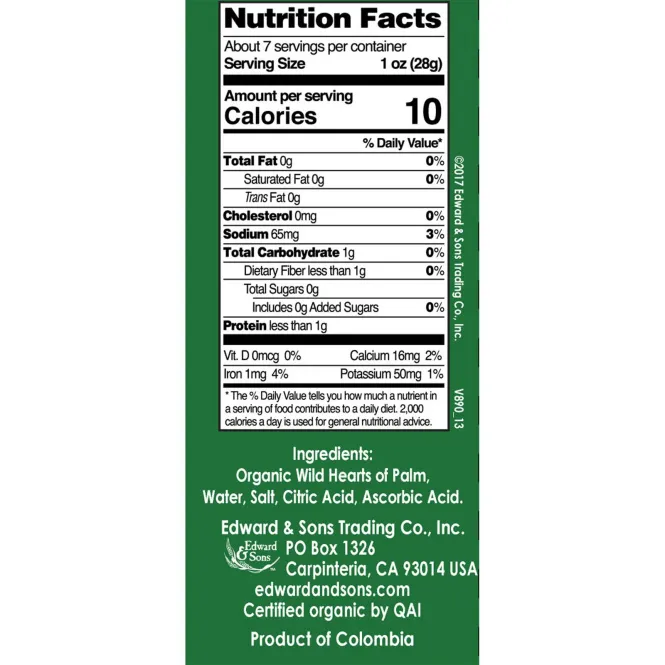 Native Forest, Edward & Sons, Native Forest, Organic Hearts of Palm, 14 oz (400 g)