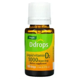 Ddrops, Liquid Vitamin D2, 1000 МЕ , 0.17 fl oz ( 5 ml)