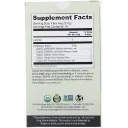 Earth Mama, Organics, 100% Organic Peaceful Mama Tea, Relaxing Citrus Chamomile, 16 Tea Bags, 1.23 oz (35 g)