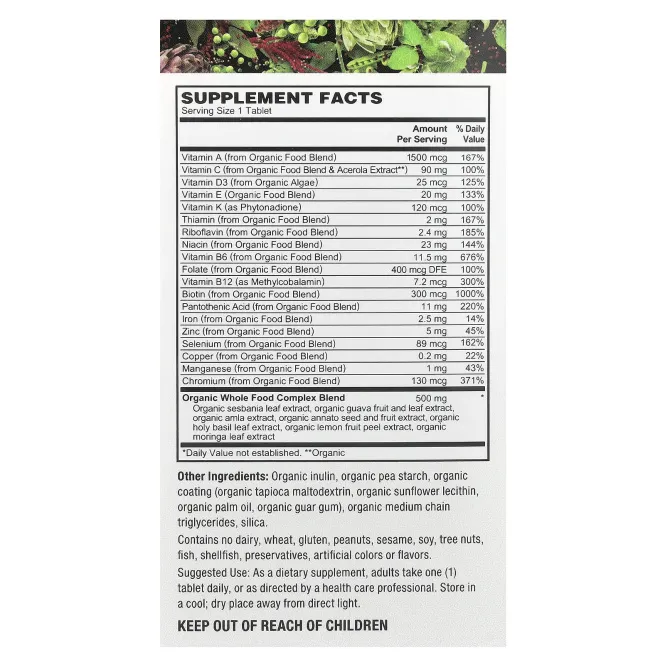 PlantFusion, Органические веганские мультивитамины для мужчин, 60 веганских таблеток