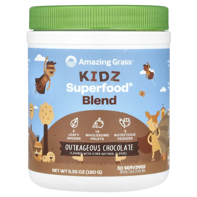 Amazing Grass, Kidz Superfood, неистовый вкус шоколада, 180 г