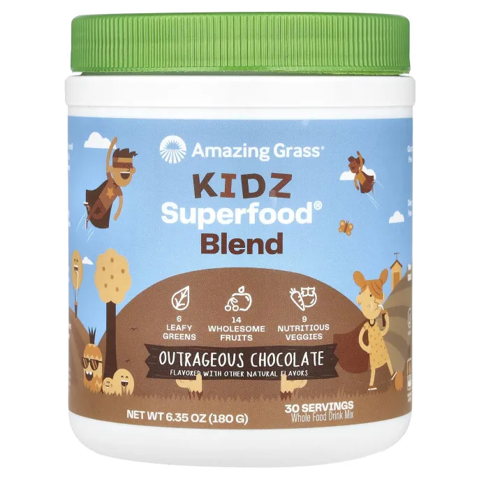 Amazing Grass, Kidz Superfood, неистовый вкус шоколада, 180 г