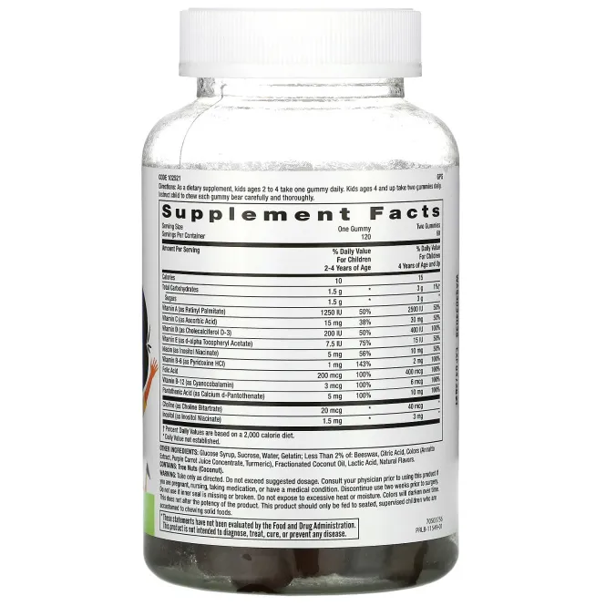 GNC, Milestones, Gummy Multivitamin for Kids 2-12, Natural Assorted Fruit Flavors, 120 Gummies