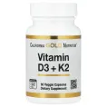 California Gold Nutrition, витамины D3 и К2, 60 растительных капсул
