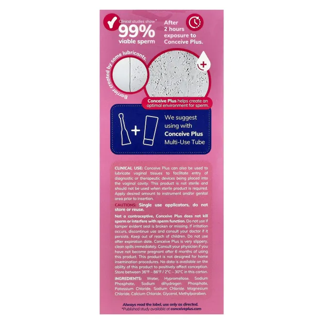 Conceive Plus, Лубрикант для повышения фертильности, 8 упаковок по 4 г