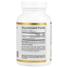 California Gold Nutrition, витамин D3, 125 мкг (5000 МЕ), 360 капсул из рыбьего желатина