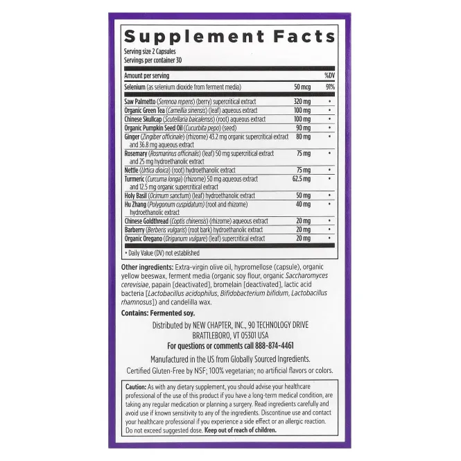 New Chapter, Зифламенд простата, 60 вегетарианских капсул