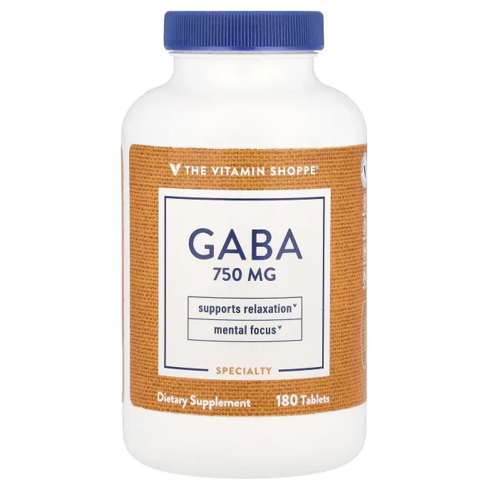 The Vitamin Shoppe, ГАМК, 750 мг, 180 таблеток