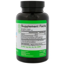 Zenwise Health, Экстракт зеленого чая без кофеина с ЭГКГ + витамином C, 120 растительных капсул