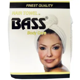 Bass Brushes, Супер впитывающее полотенце для волос, Белое, 1 штука