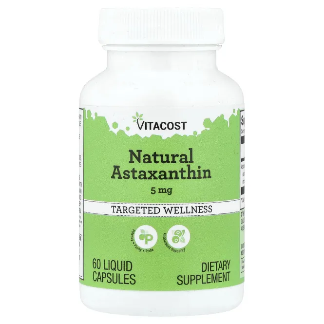 Vitacost, Natural Astaxanthin, 5 mg, 60 Liquid Capsules