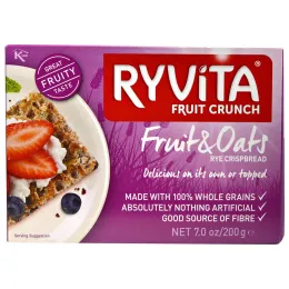 Ryvita, Фруктовый кранч, хрустящий рисовый хлеб рисом и овсянкой, 7 унций (200 г)