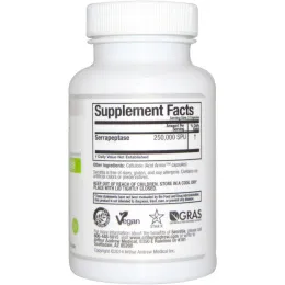 Arthur Andrew Medical, Serretia, чистая серрапептаза, 500 мг, 30 капсул