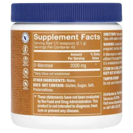 The Vitamin Shoppe, D-манноза в порошке, 90,3 г (3,2 унции)