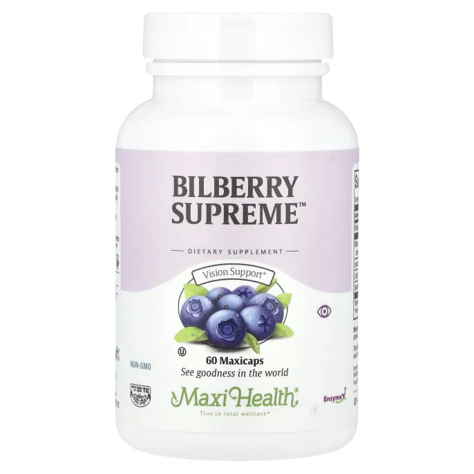 Maxi Health, черника Supreme™, 60 капсул Maxcaps